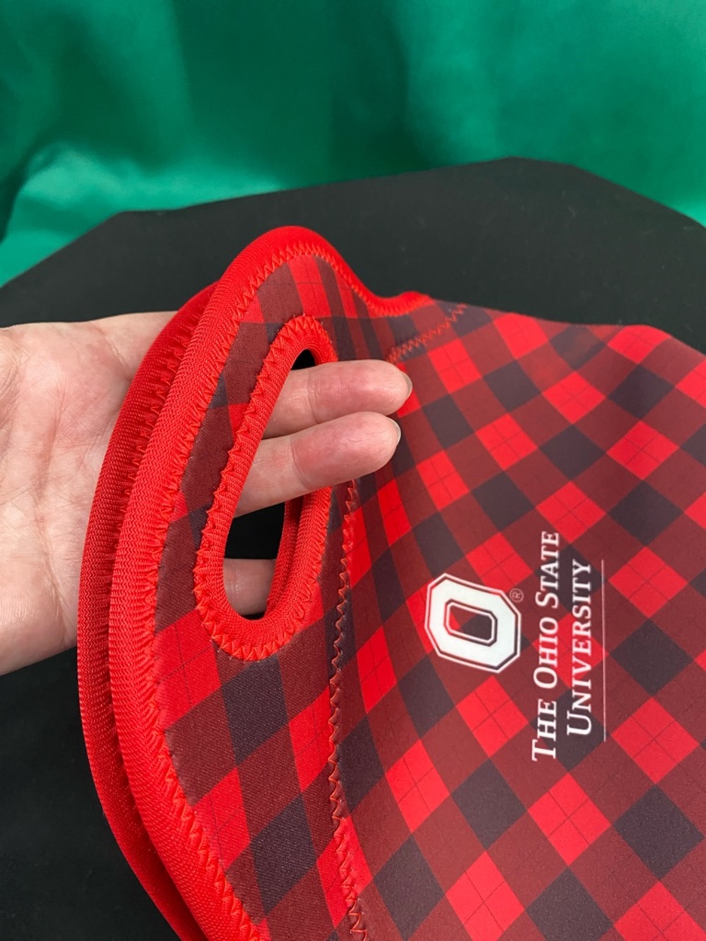 OHIO STATE Buffalo Plaid Zippered Insulated Neoprene Lunch Tote Caddy—New in Bag - Picture 9 of 12